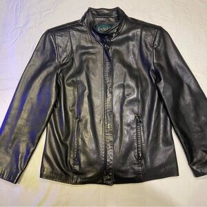 Black Leather Danier made in Canada jacket